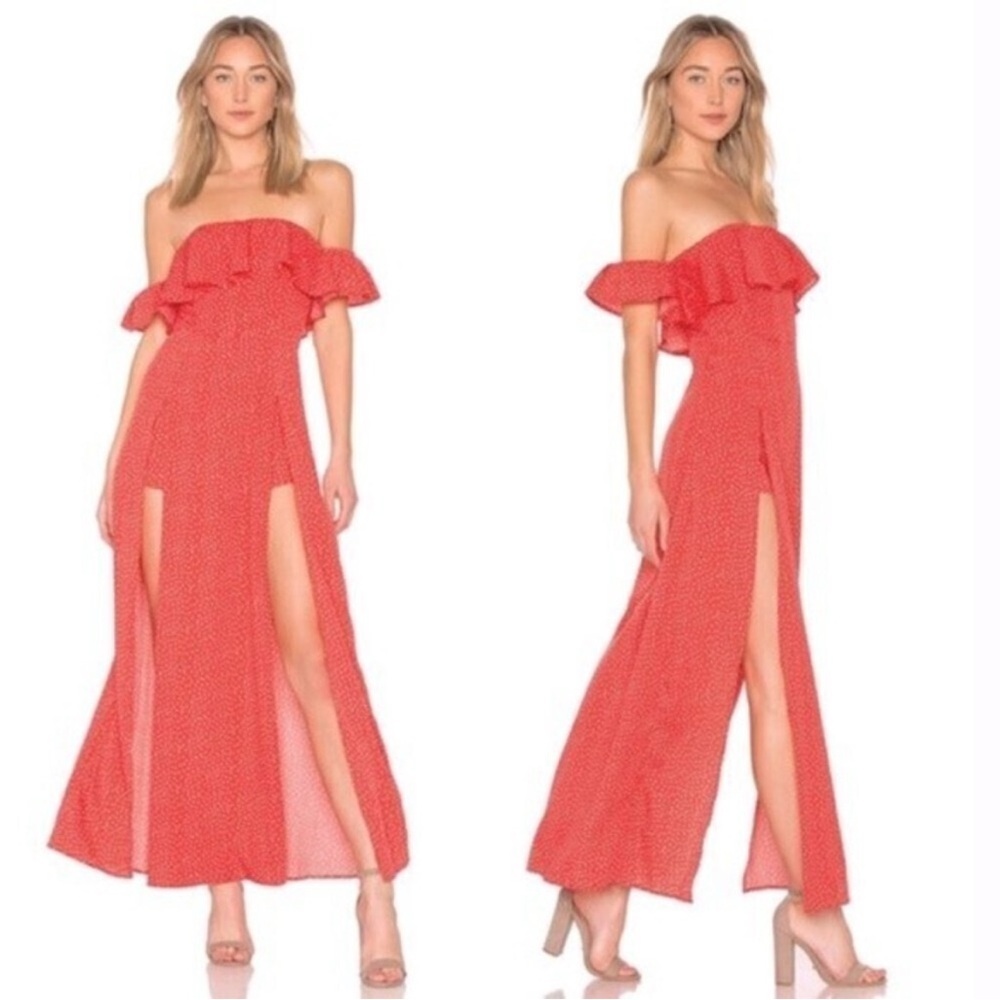 Ale by Alessandra Party Betina Romantic Feminine Dress Strawberry Red Polka Dot‎